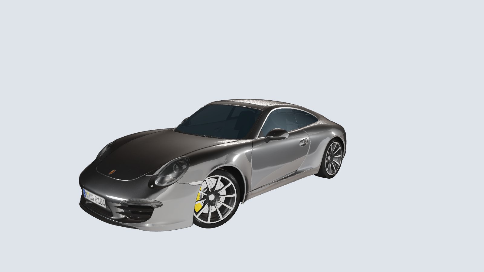The same Porsche with the baked ground plane and watermark removed
